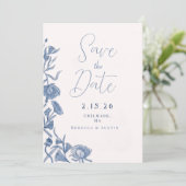 Elegant Floral Save the Date Ankündigung (Stehend Vorderseite)