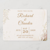 Elegant Floral Save the Date Card (Vorderseite)