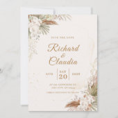 Elegant Floral Save the Date Card (Vorderseite)