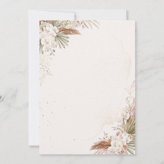 Elegant Floral Save the Date Card (Rückseite)