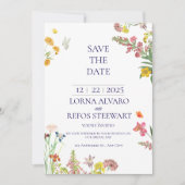 Elegant Floral Save the Date Card Einladung (Vorderseite)