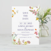 Elegant Floral Save the Date Card Einladung (Stehend Vorderseite)