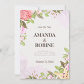 Elegant Floral Save the Date Einladung (Vorderseite)