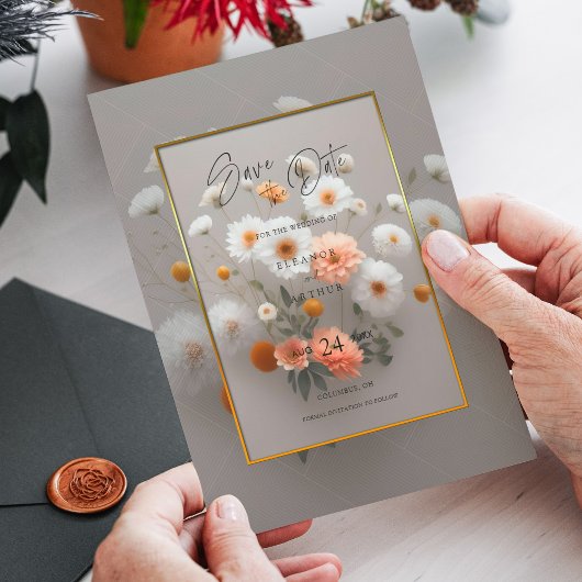 Elegant floral Save the Date - Einladung Hochzeit
