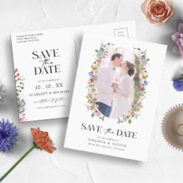 Elegant Floral Save the Date Postkarte