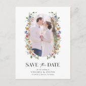 Elegant Floral Save the Date Postkarte (Vorderseite)