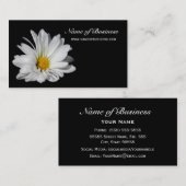 Elegant Floral Schönes Weiß Daisy auf schwarz Visitenkarte (Vorne/Hinten)