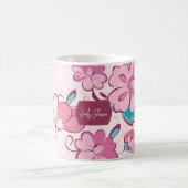 Elegant Floral Script Custom Name Verwandlungstasse (Mittel)