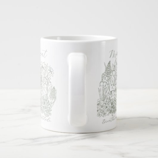 Elegant Floral Script Saying Boho Line Art  Jumbo-Tasse (Rückseite)