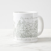 Elegant Floral Script Saying Boho Line Art Jumbo-Tasse (Vorderseite Rechts)