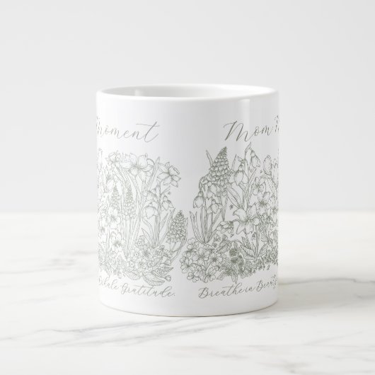 Elegant Floral Script Saying Boho Line Art  Jumbo-Tasse (Vorderseite)