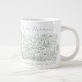 Elegant Floral Script Saying Boho Line Art  Jumbo-Tasse (Rechts)