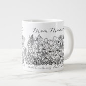 Elegant Floral Script Saying Boho Line Art  Jumbo-Tasse (Vorderseite Rechts)
