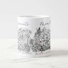 Elegant Floral Script Saying Boho Line Art  Jumbo-Tasse