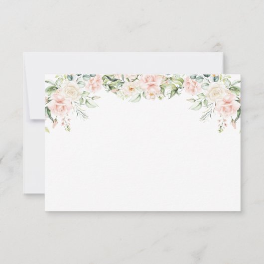 Elegant Floral Script Wedding RSVP Karte (Rückseite)
