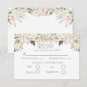 Elegant Floral Script Wedding RSVP Karte (Vorne/Hinten)