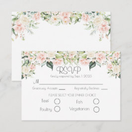 Elegant Floral Script Wedding RSVP Karte