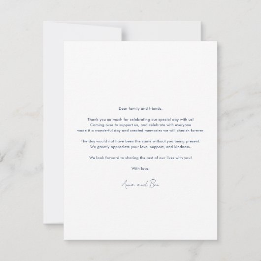 Elegant Floral Script Wedding Vielen Dank (Rückseite)