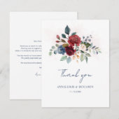 Elegant Floral Script Wedding Vielen Dank (Vorne/Hinten)