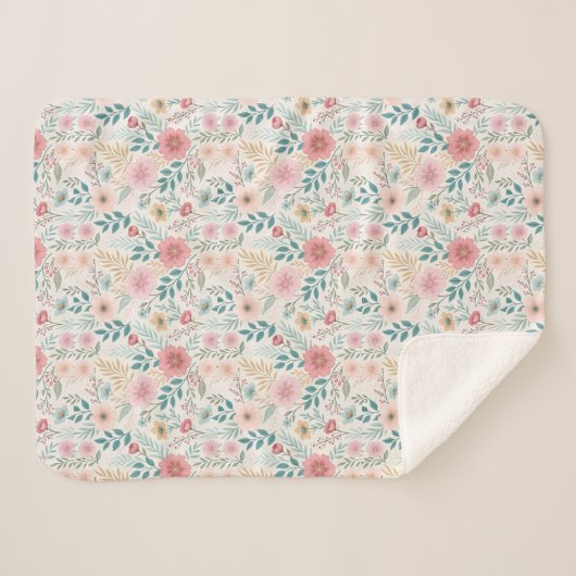 Elegant Floral Seamless Pattern – Sophisticated Sherpadecke (Vorderseite (Horizontal))