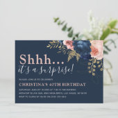 Elegant floral shhh..Es ist eine Überraschung zum Einladung (Stehend Vorderseite)