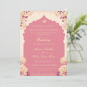 Elegant Floral Sikh Wedding | Punjabi Wedding Einladung (Stehend Vorderseite)