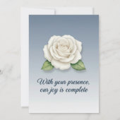 Elegant Floral Silver & Blue Wedding Invitation Einladung (Rückseite)