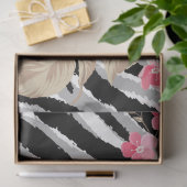 Elegant Floral Silver Tiger Seidenpapier (Geschenk)