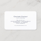 Elegant Floral Simple Visitenkarte (Rückseite)