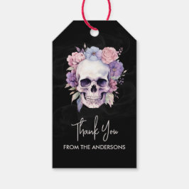 Elegant floral Skull Gothic Danke Custom Geschenkanhänger