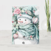 Elegant Floral Snowman Weihnachten (Vorderseite)
