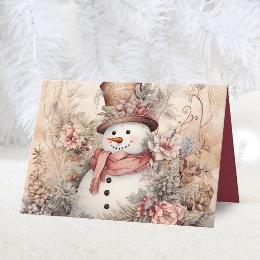 Elegant Floral Snowman Weihnachten