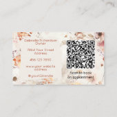 Elegant Floral Social Icon QR Code Photo Makeup Visitenkarte (Rückseite)