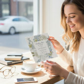 elegant Floral Something Blue Bridal shower QR Einladung