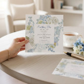 elegant Floral Something Blue Bridal shower QR  Einladung