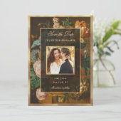 Elegant Floral Still Life Wedding Save the Date (Stehend Vorderseite)