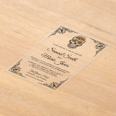 Elegant Floral Sugar Skull Wedding Acryleinladungen (Ablage )