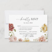 Elegant Floral Summer Wedding RSVP Karte (Vorderseite)