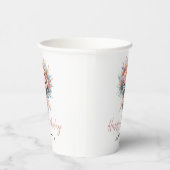 Elegant Floral Sweet 16 Custom Party Cup Pappbecher (Rechts)