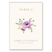 Elegant Floral Table Number Tischnummer (Rückseite)