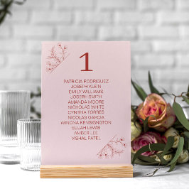Elegant Floral Terracotta Boho Wedding Tischnummer