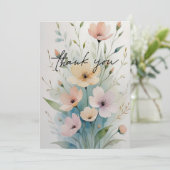 Elegant Floral Thank You Card Dankeskarte (Stehend Vorderseite)