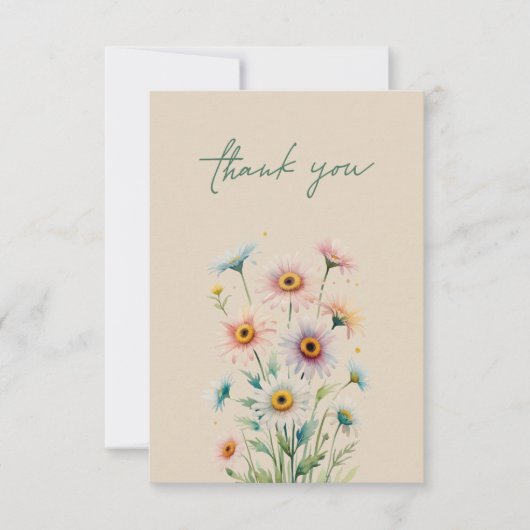 Elegant Floral Thank You Card Dankeskarte (Vorderseite)