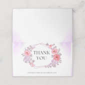 Elegant Floral Thank You Card Platzkarte (Außenseite Aufgefaltet)