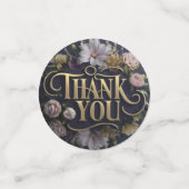  Elegant Floral “Thank You” Konfetti (Klein Vorderseite)