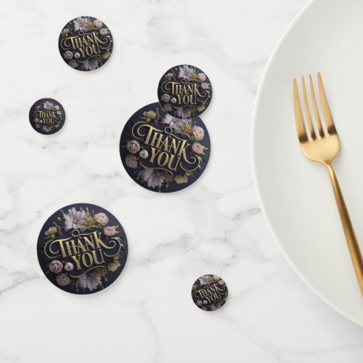  Elegant Floral “Thank You” Konfetti (Gruppe)