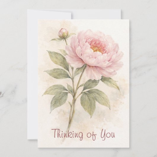 Elegant Floral Thinking Of You Card Feiertagskarte (Vorderseite)