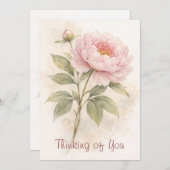 Elegant Floral Thinking Of You Card Feiertagskarte (Vorne/Hinten)