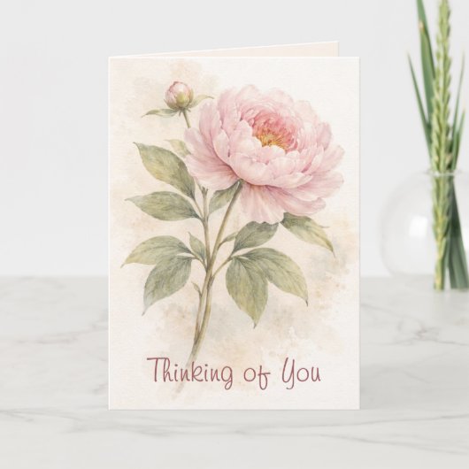 Elegant Floral Thinking Of You Card Karte (Vorderseite)