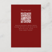 Elegant Floral Toile QR Code Wedding Details Begleitkarte (Rückseite)